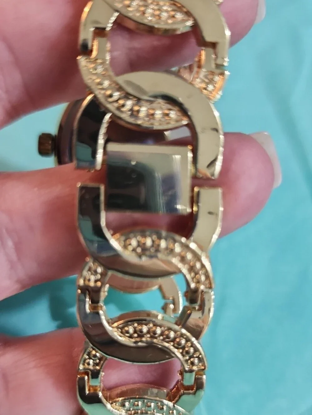 Gold-Tone Women's Bracelet Watch with Pink Flamingo Dial